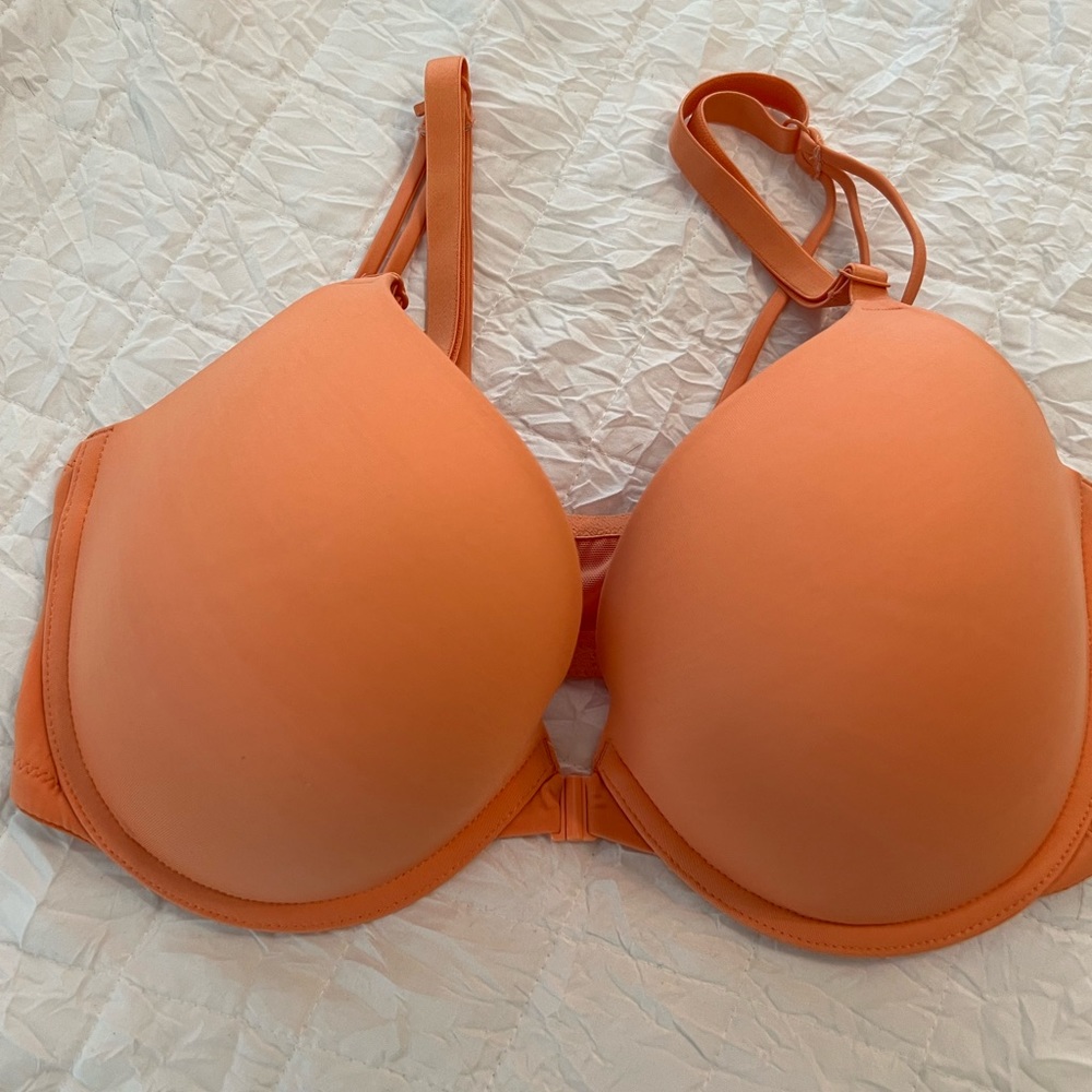 BNWT PINK wear everywhere push up bra in coral orange 34DD